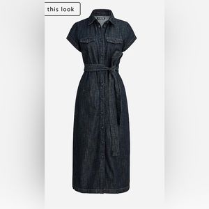 New With Tags JCrew Short-sleeve tie-waist button-up denim dress
